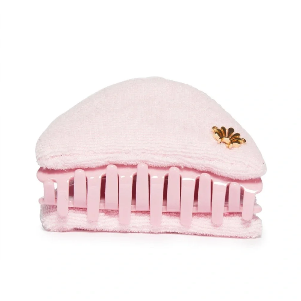 LELE SADOUGHI Simone Terry Cloth Claw Clip - Shell Pink